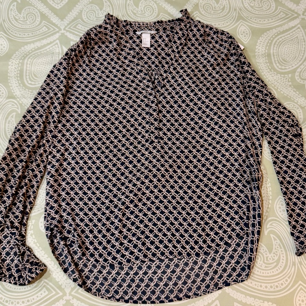 H&M Black and White Geometric Blouse - Picture 6 of 8